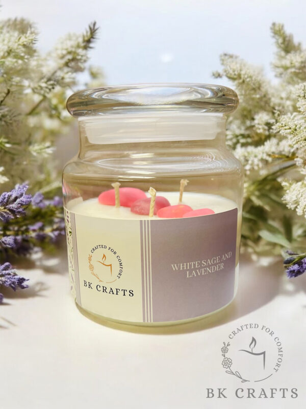 Lavendar Large Candle BK Crafts