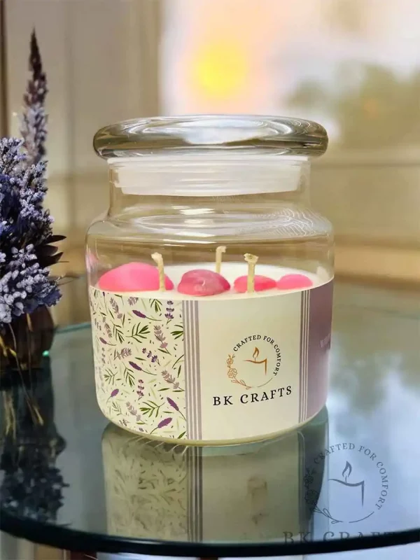 Lavendar Large Candle BK Crafts